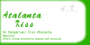 atalanta kiss business card
